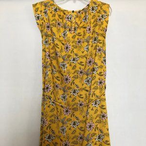 LOFT Ann Taylor Garden Tie Waist Flounce Dress XS